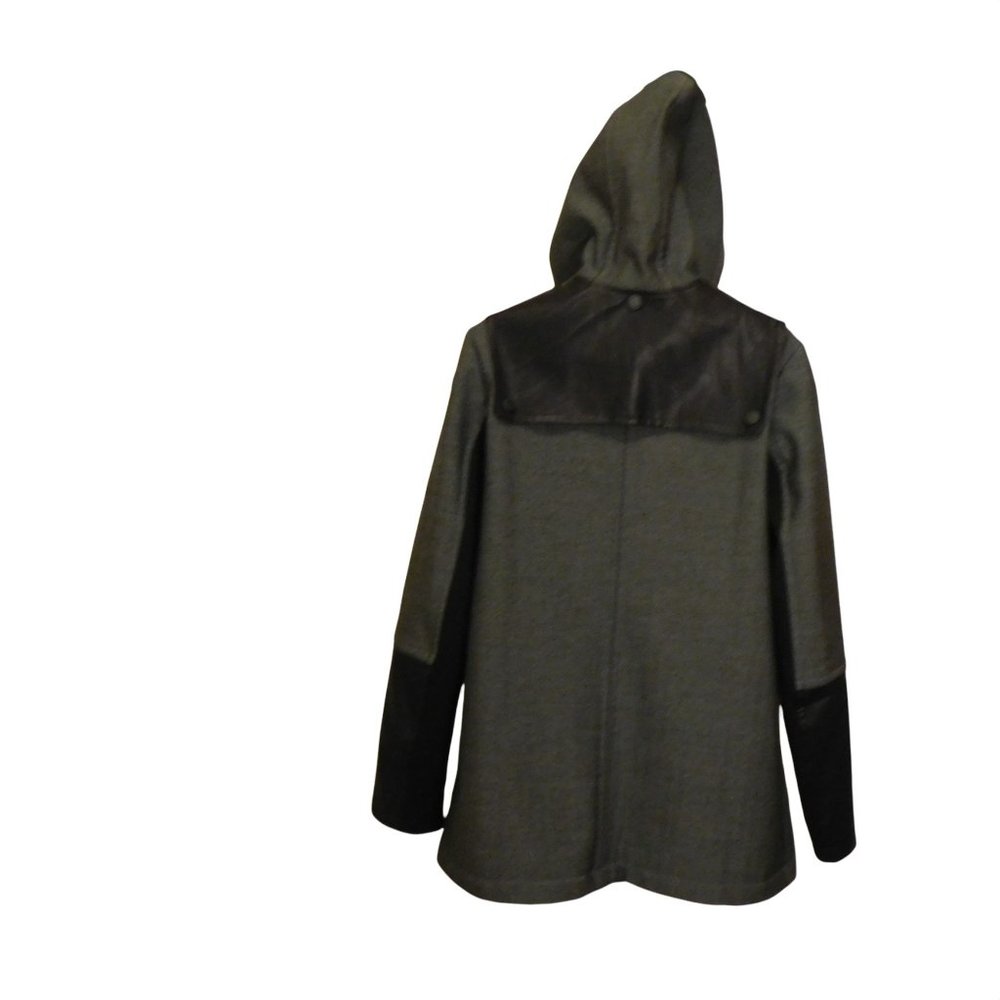 BCBGeneration Gray and Black Polyester and Faux Leather Jacket with hood - Picture 4 of 10